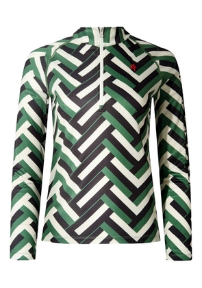 Perfect Moment waffle-print zip top - Neutrals