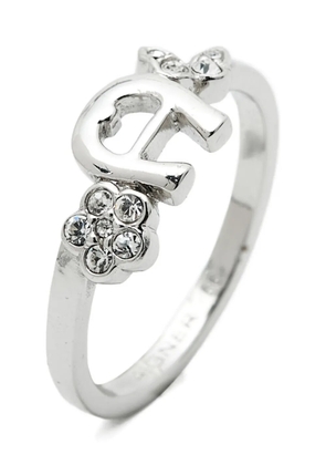 Aigner Vintage crystal logo ring - Silver