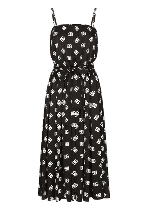 Dolce & Gabbana DG-print pleated dress - Black