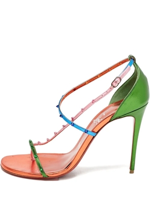Christian Louboutin Pre-Owned Riojana studded leather sandals - Orange