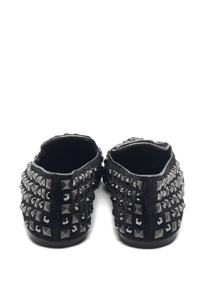 Dolce & Gabbana Pre-Owned crystal-embellished velvet slippers - Black