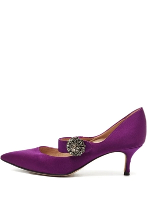 Manolo Blahnik embellishment-detail mary-jane pumps - Purple