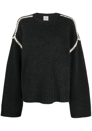 TOTEME embroidered wool jumper - Grey
