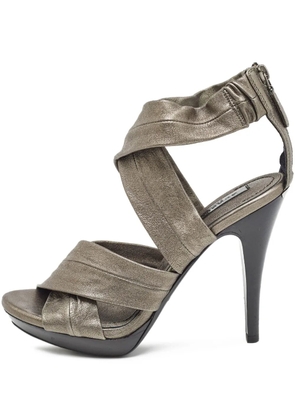 Burberry Pre-Owned 120mm leather sandals - Grey