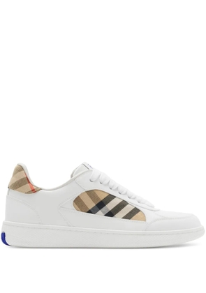 Burberry checked sneakers - White