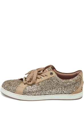 Jimmy Choo Pre-Owned glitter-embellishment sneakers - Neutrals