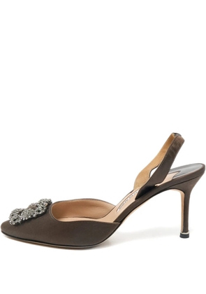 Manolo Blahnik Hangisli crystal-embellishment pumps - Green