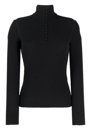 Ferragamo buttoned open-knit jumper - Black