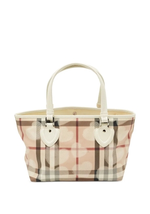 Burberry Pre-Owned check open-heart tote bag - Neutrals