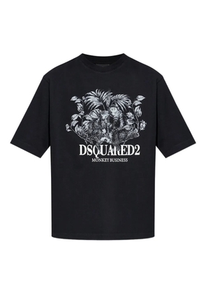 DSQUARED2 monkey business graphic T-shirt - Black