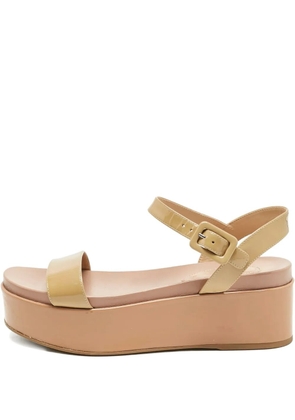 Sergio Rossi Vintage 70mm patent leather platform sandals - Neutrals