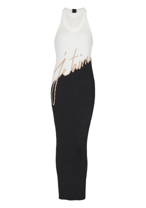 Balmain intarsia-knit logo midi dress - Black