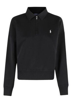 Polo Ralph Lauren logo half-zip polo top - Black