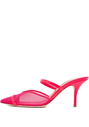 Malone Souliers 70mm patent mesh mules - Pink