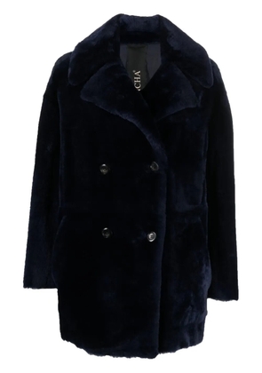 Blancha double-breasted shearling jacket - Blue