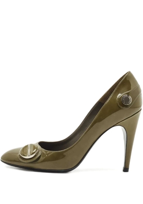 Louis Vuitton Pre-Owned almond-toe leather pumps - Green