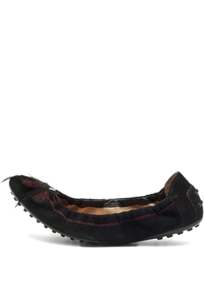 Tod's feather-detail ballet flats - Black