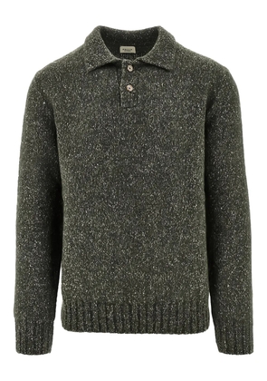 gallia speckled knitted polo sweater - Green