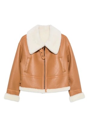 Liska shearling biker jacket - Brown