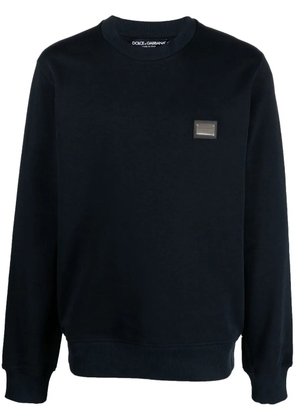 Dolce & Gabbana logo-tag cotton sweatshirt - Blue