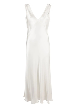 Asceno Bordeaux silk slip dress - White