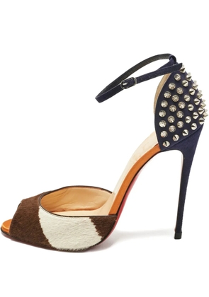 Christian Louboutin Pre-Owned spiked calf hair sandals - Brown