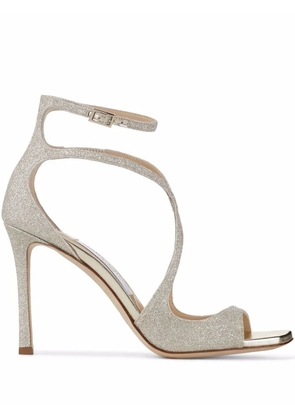 Jimmy Choo Azia 95mm glitter sandals - Silver