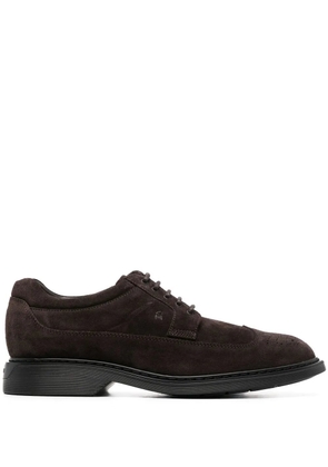 Hogan lace-up suede brogues - Brown