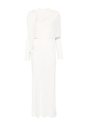 Aya Muse scarf-detail longsleeved maxi dress - White