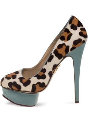 Charlotte Olympia 140mm leopard-print platform pumps - Brown