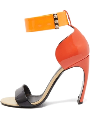 Nicholas Kirkwood 105mm Lola patent-leather studded sandals - Multicolour