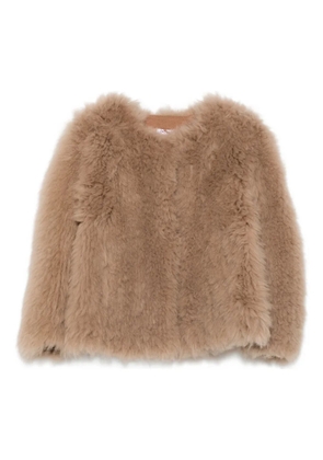 Liska long-sleeve goat-fur jacket - Neutrals