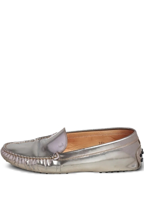 Tod's Vintage patent leather penny loafers - Grey