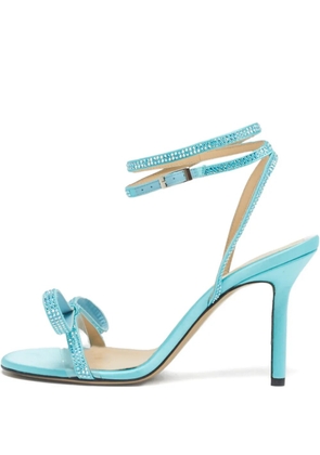 MACH & MACH bow crystal sandals - Blue