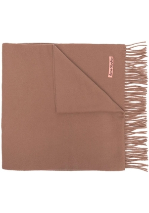 Acne Studios fringed wool scarf - Brown