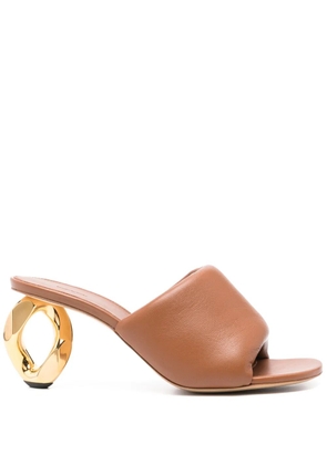 JW Anderson 80mm Chain-heel leather sandals - Brown