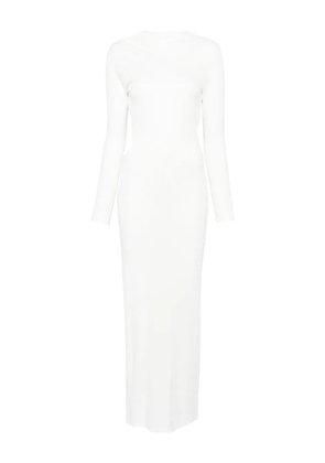 Self-Portrait gathered jersey maxi dress - White