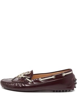 Tod's Vintage bow-detail leather loafers - Red