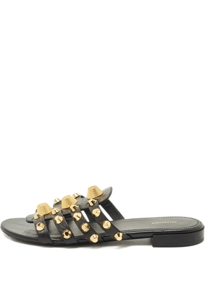 Balenciaga Pre-Owned Arena studded flat slides - Black