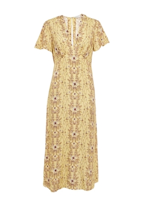 SANDRO floral-print v-neck dress - Yellow