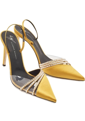 Giuseppe Zanotti Vintage 110mm satin crystal-strap pumps - Yellow