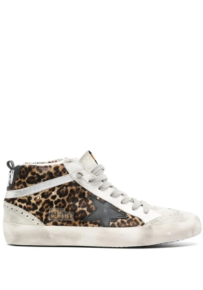 Golden Goose Mid Star leopard print sneakers - Grey