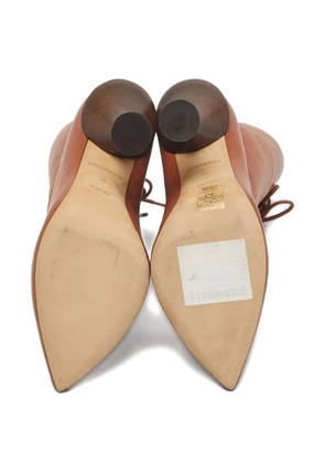 Burberry Pre-Owned lace-up leather ankle boots - Brown