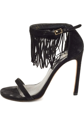Stuart Weitzman 120mm fringe suede sandals - Black