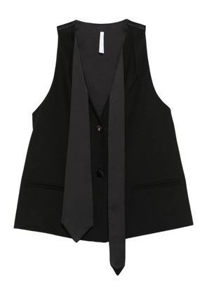 IMPERIAL tie-neck button-up gilet - Black