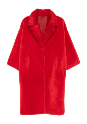 Liska fur-collar coat - Red