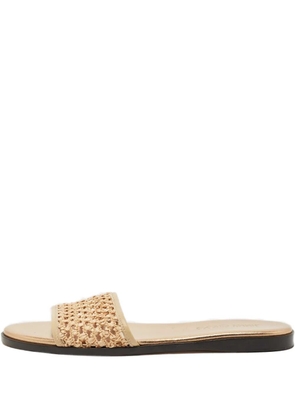 Jimmy Choo Pre-Owned raffia flat sandals - Neutrals