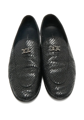 Giuseppe Zanotti snakeskin-textured loafers - Black