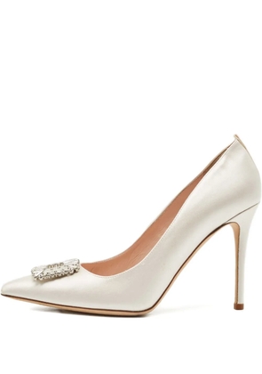 SJP by Sarah Jessica Parker 105mm satin heeled pumps - White