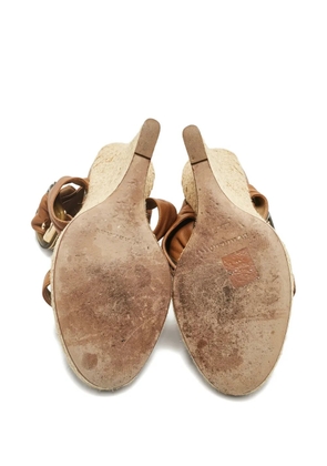 Burberry Pre-Owned Catsbrook leather wedges espadrilles - Brown